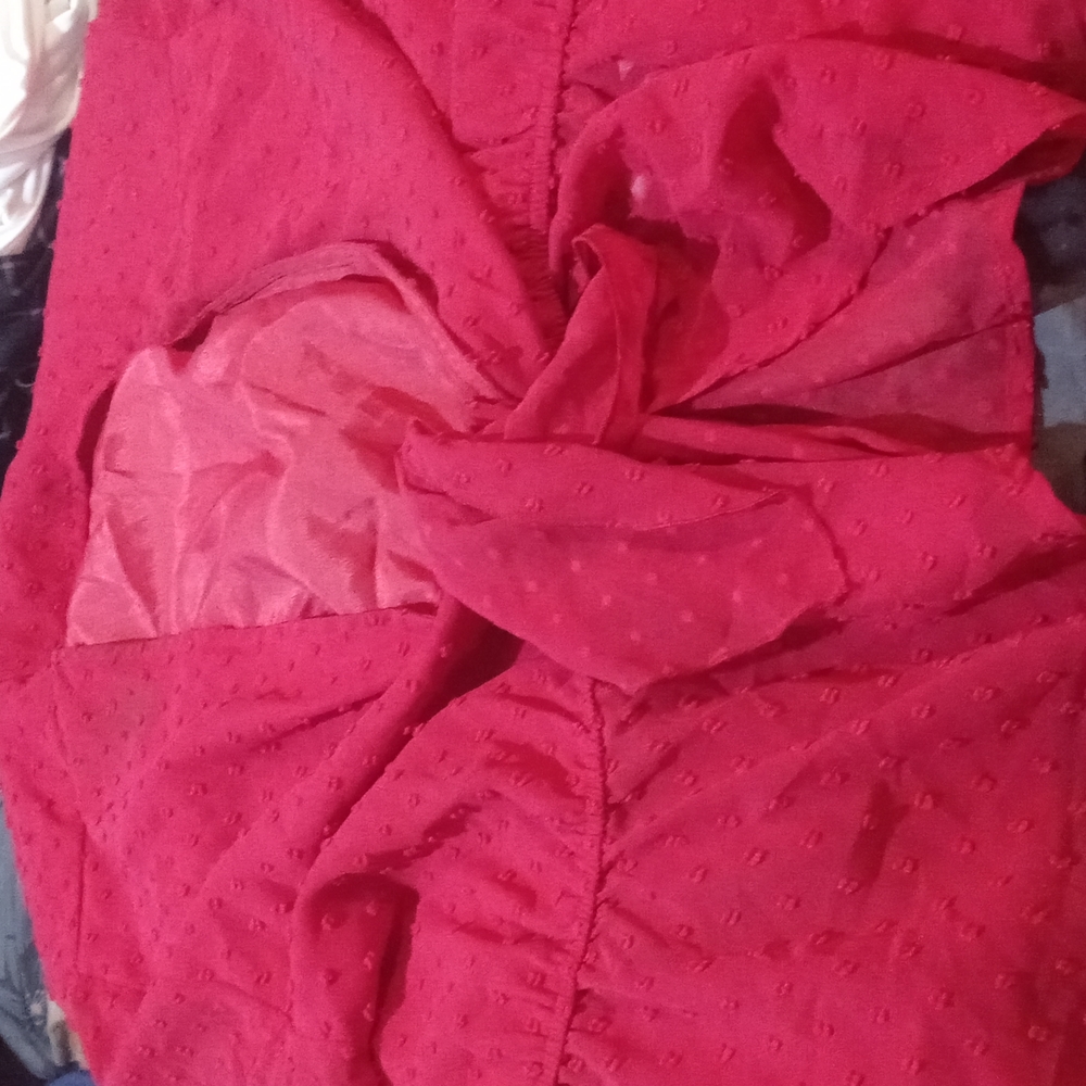 Red cropped blouse